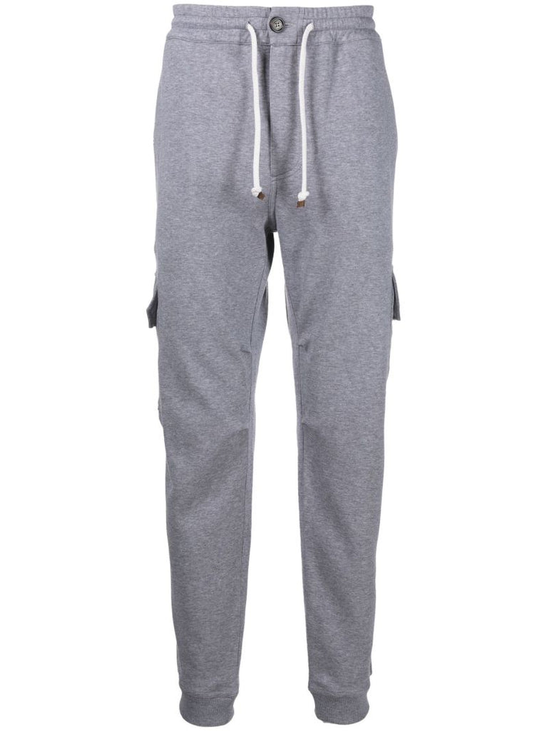 Grey Drawstring Cargo Track Pants