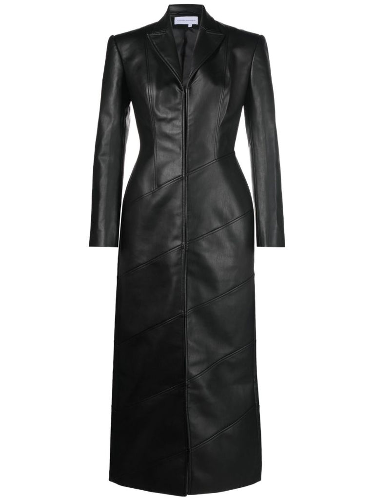Black Faux Leather Coat