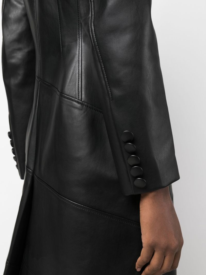 Black Faux Leather Coat