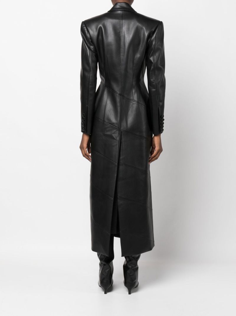 Black Faux Leather Coat