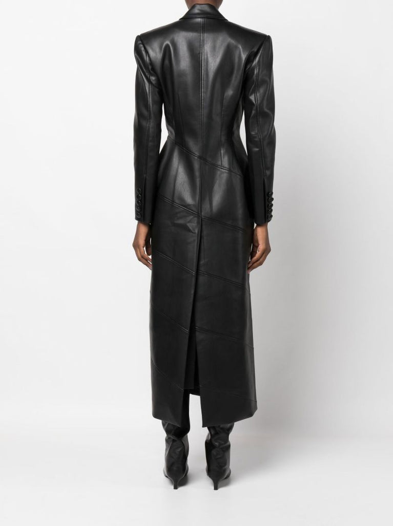 Black Faux Leather Coat