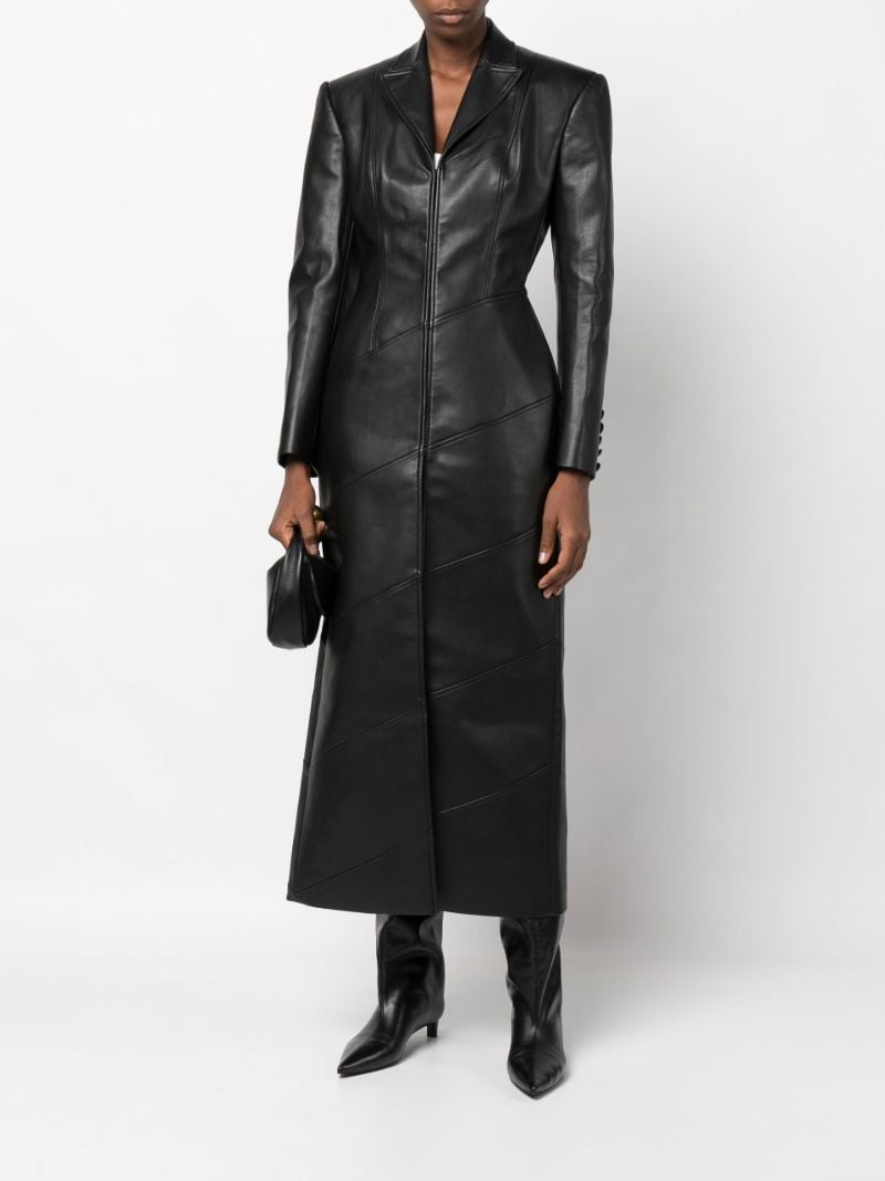 Black Faux Leather Coat
