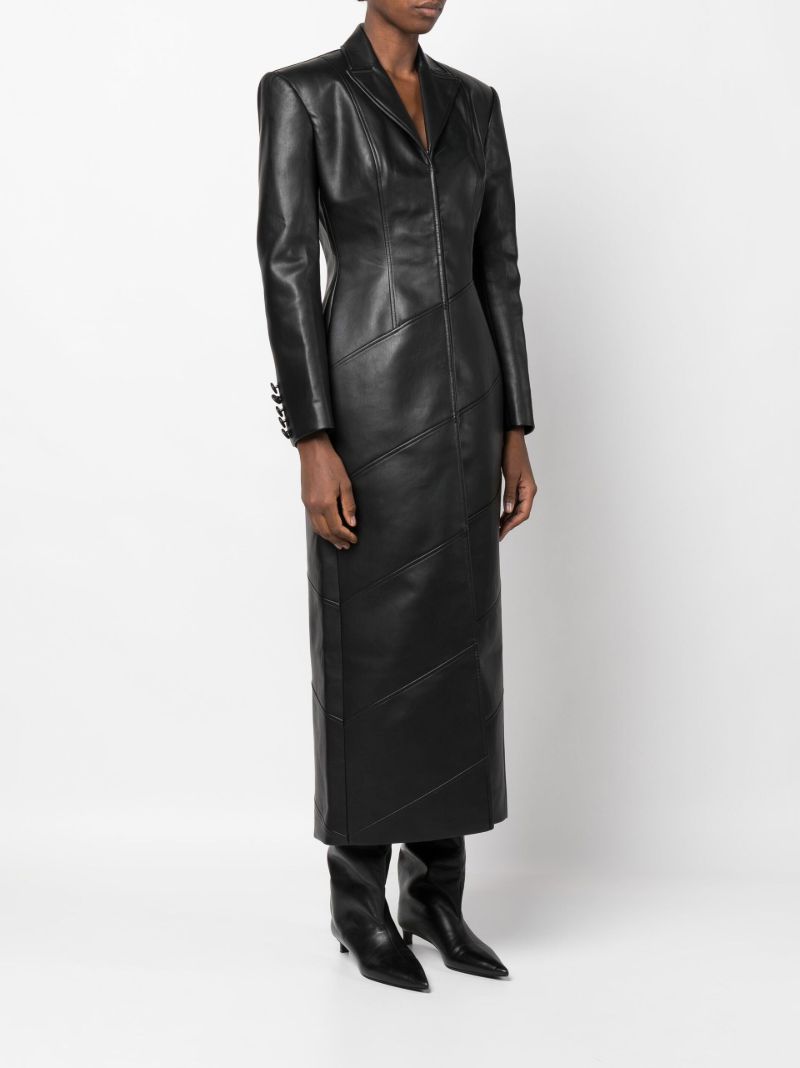Black Faux Leather Coat
