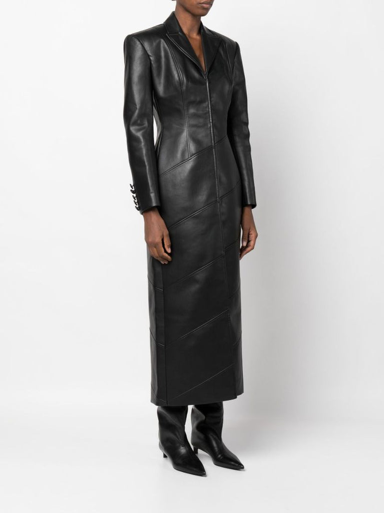 Black Faux Leather Coat