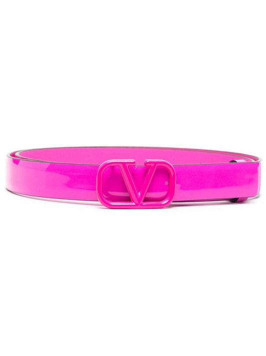 Pink Vlogo Leather Belt