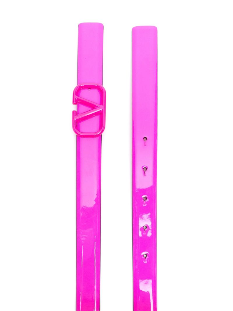 Pink Vlogo Leather Belt