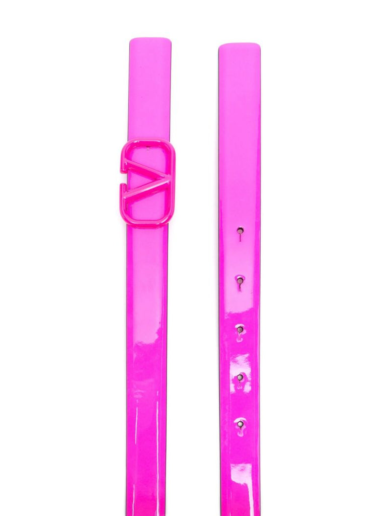 Pink Vlogo Leather Belt