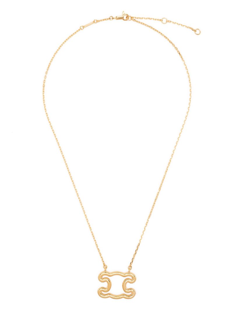 Gold Tone Triomphe Frame Necklace