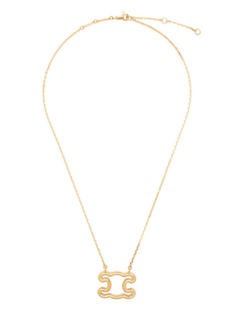 Gold Tone Triomphe Frame Necklace