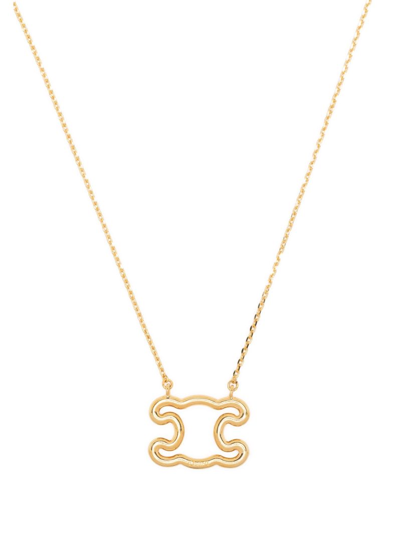 Gold Tone Triomphe Frame Necklace