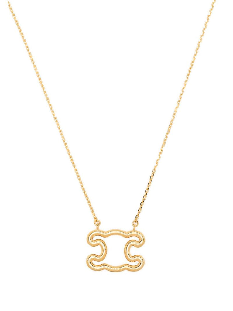 Gold Tone Triomphe Frame Necklace