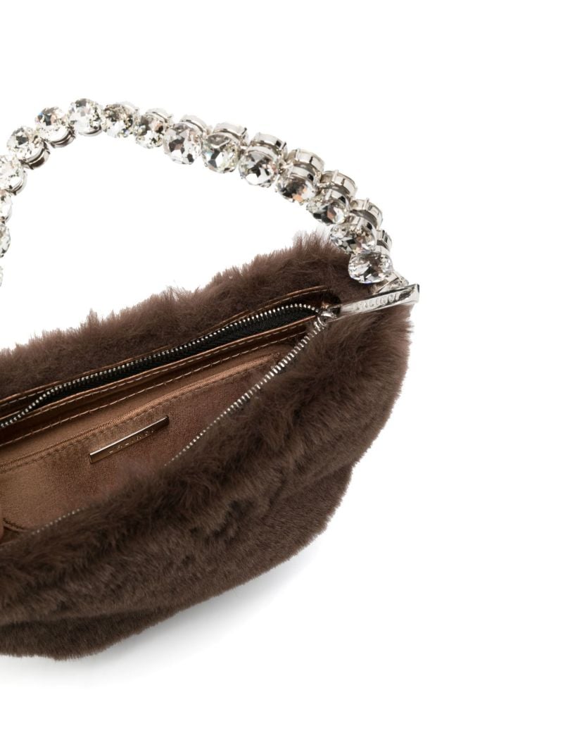 Brown Flexible Eternity Shearling Mini Bag