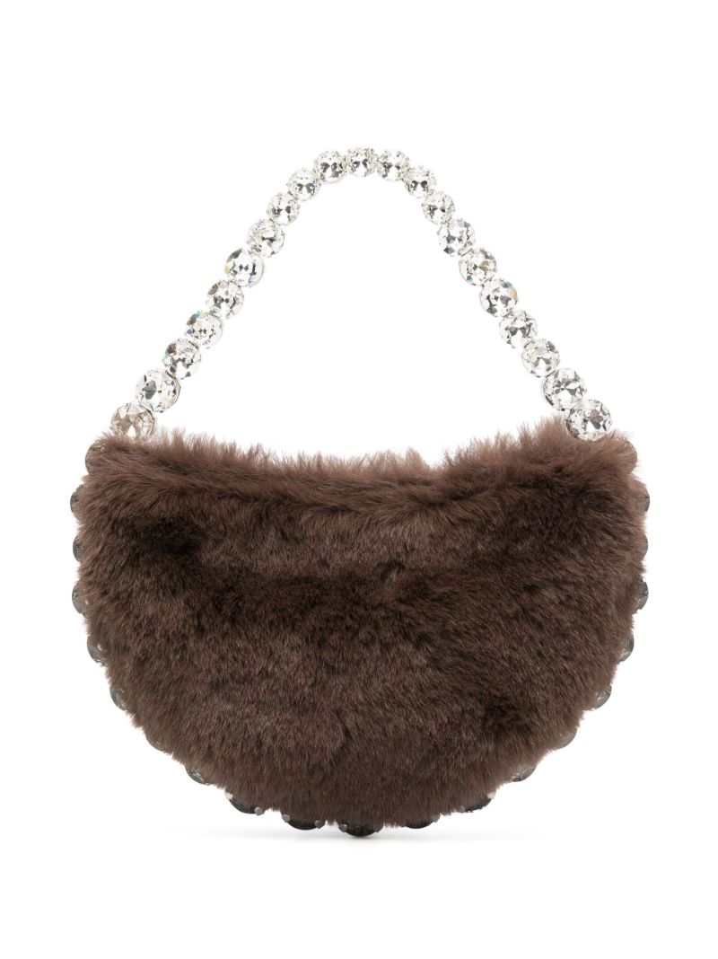 Brown Flexible Eternity Shearling Mini Bag