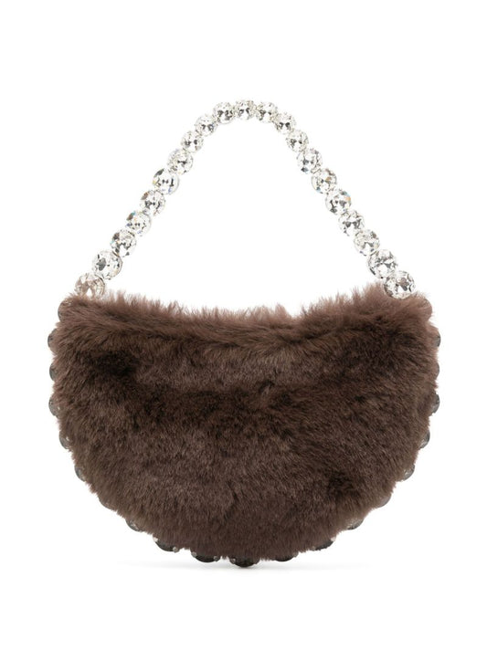 Brown Flexible Eternity Shearling Mini Bag