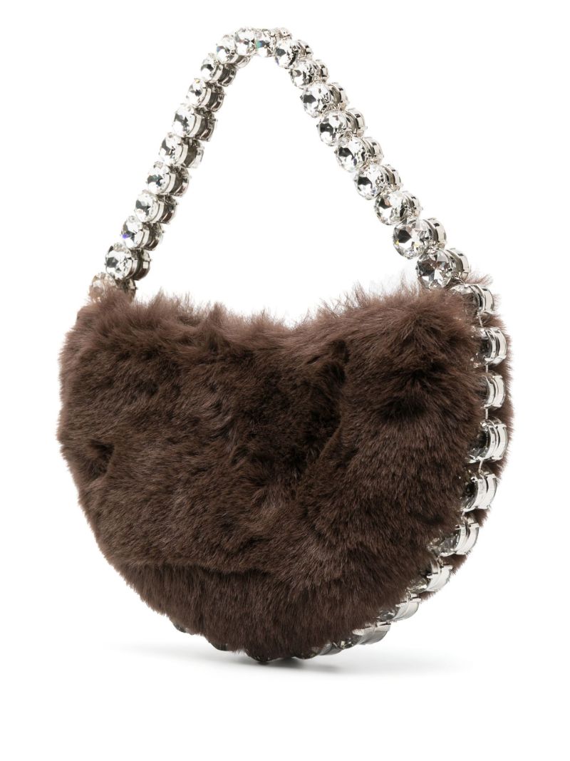 Brown Flexible Eternity Shearling Mini Bag