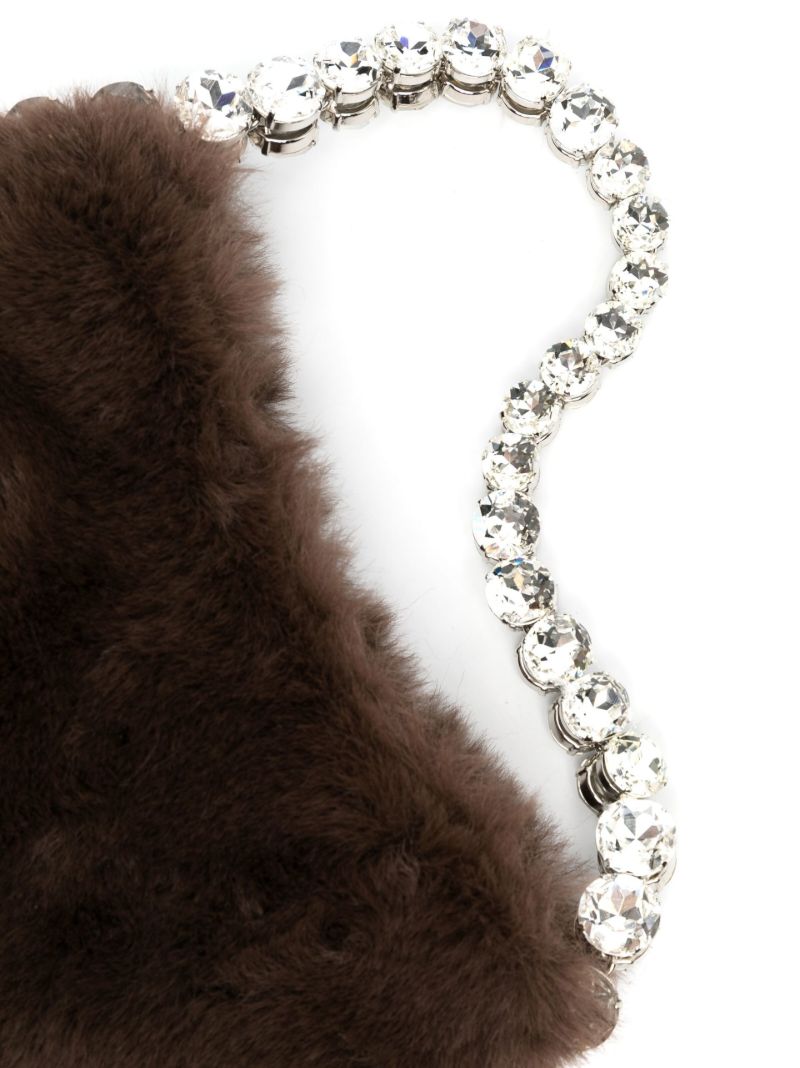 Brown Flexible Eternity Shearling Mini Bag