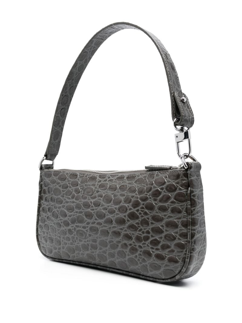 Green Rachel Mock Croc Leather Shoulder Bag