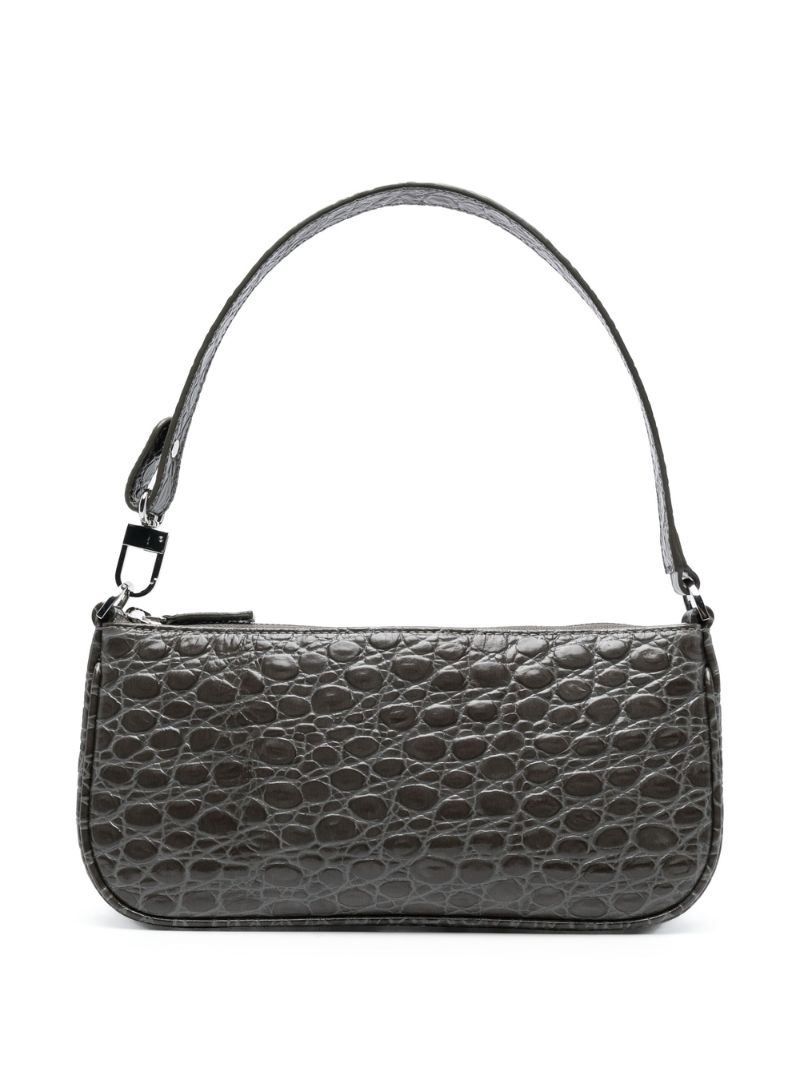 Green Rachel Mock Croc Leather Shoulder Bag