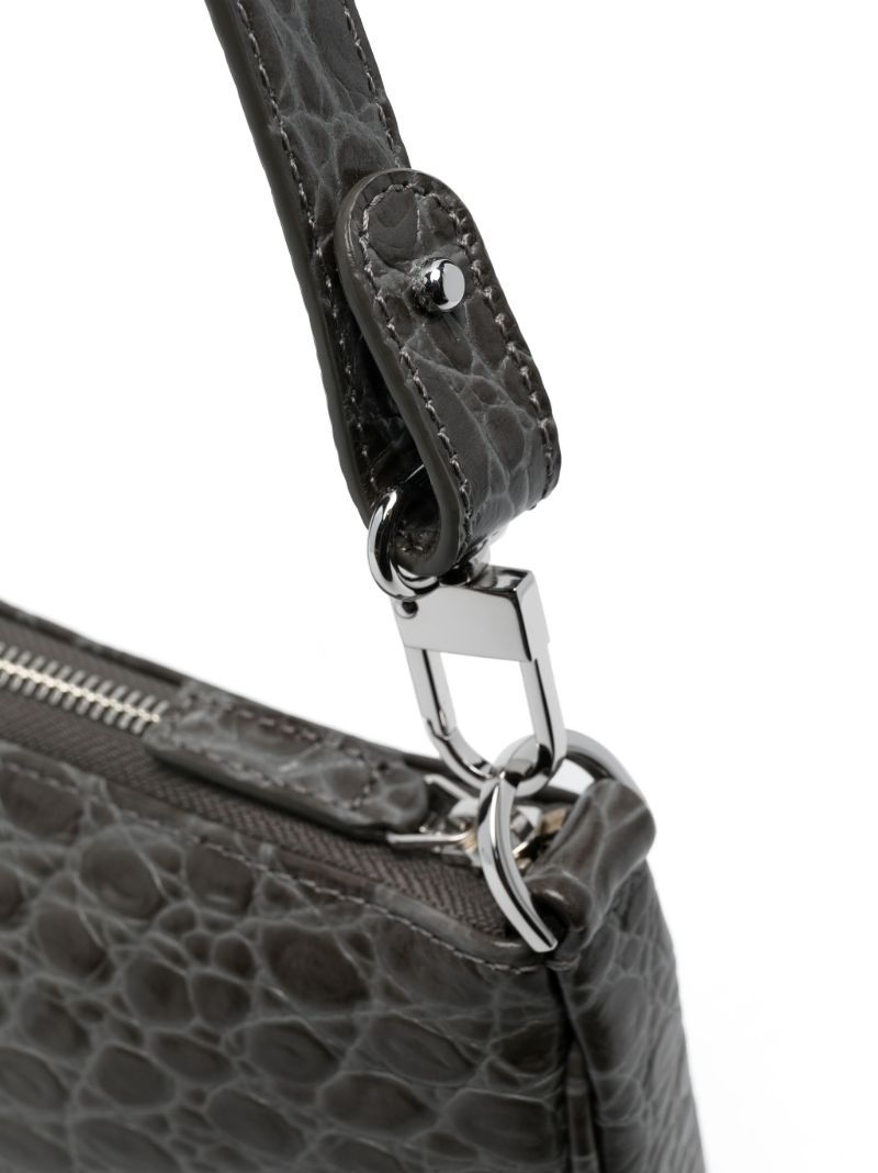 Green Rachel Mock Croc Leather Shoulder Bag