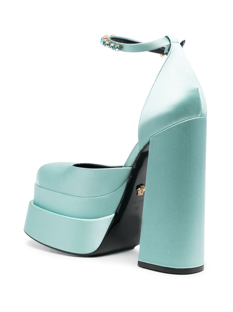 Blue Medusa Aevitas 155 Platform Satin Pumps
