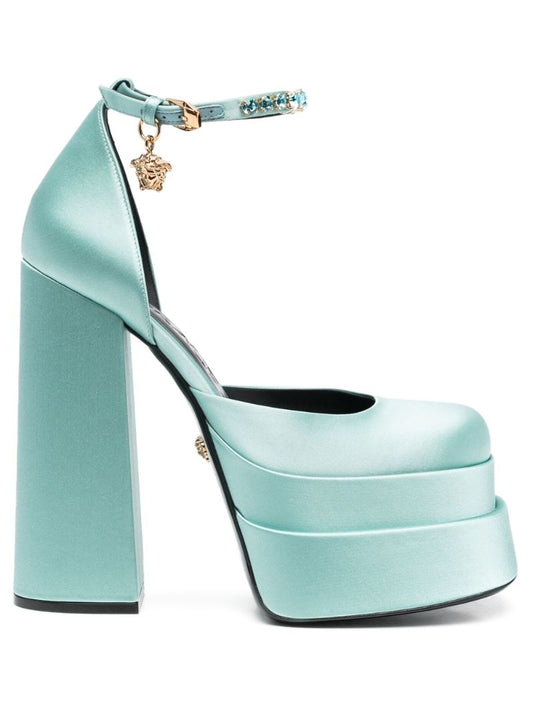 Blue Medusa Aevitas 155 Platform Satin Pumps