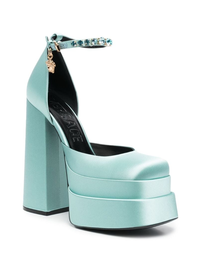 Blue Medusa Aevitas 155 Platform Satin Pumps