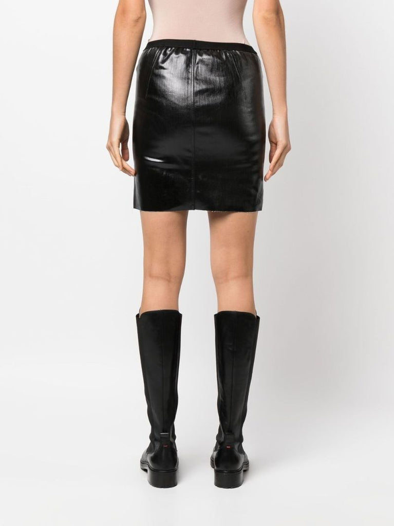 Black Side Slit Mini Skirt