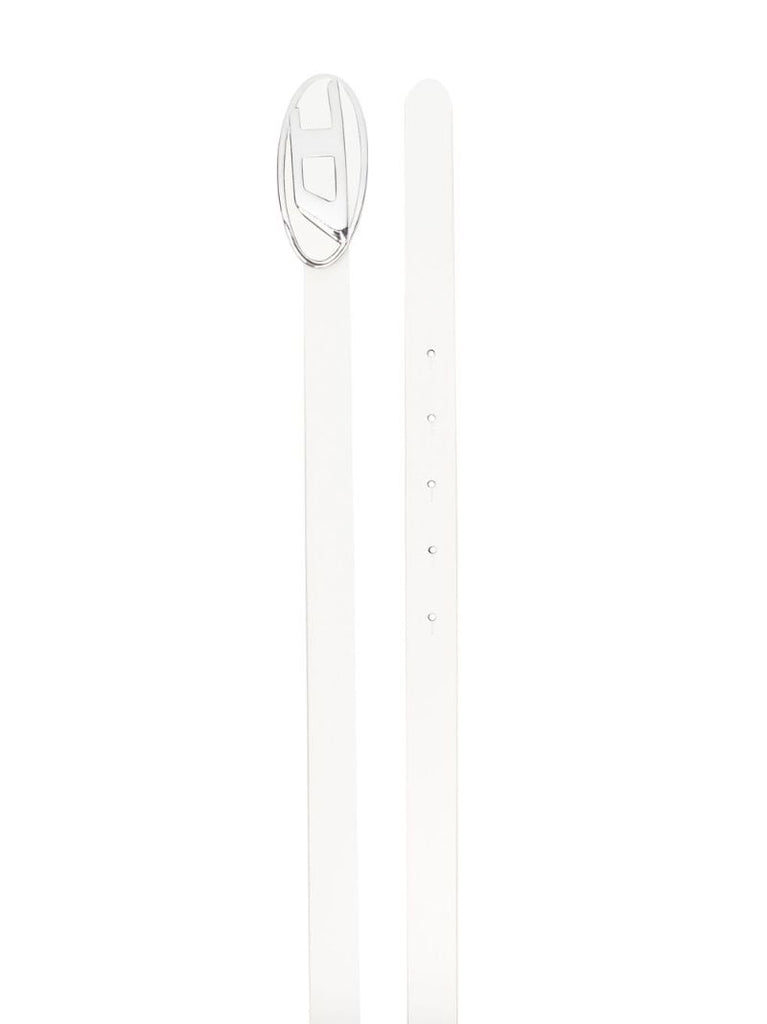 White D Logo Leather Belt