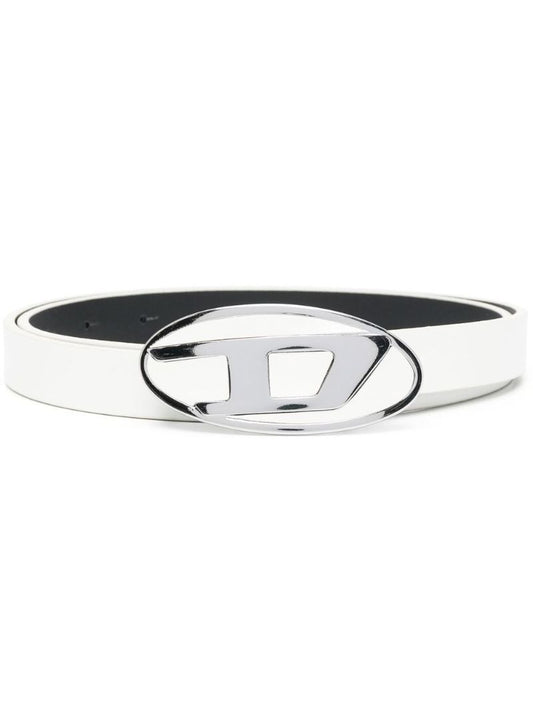 White D Logo Leather Belt