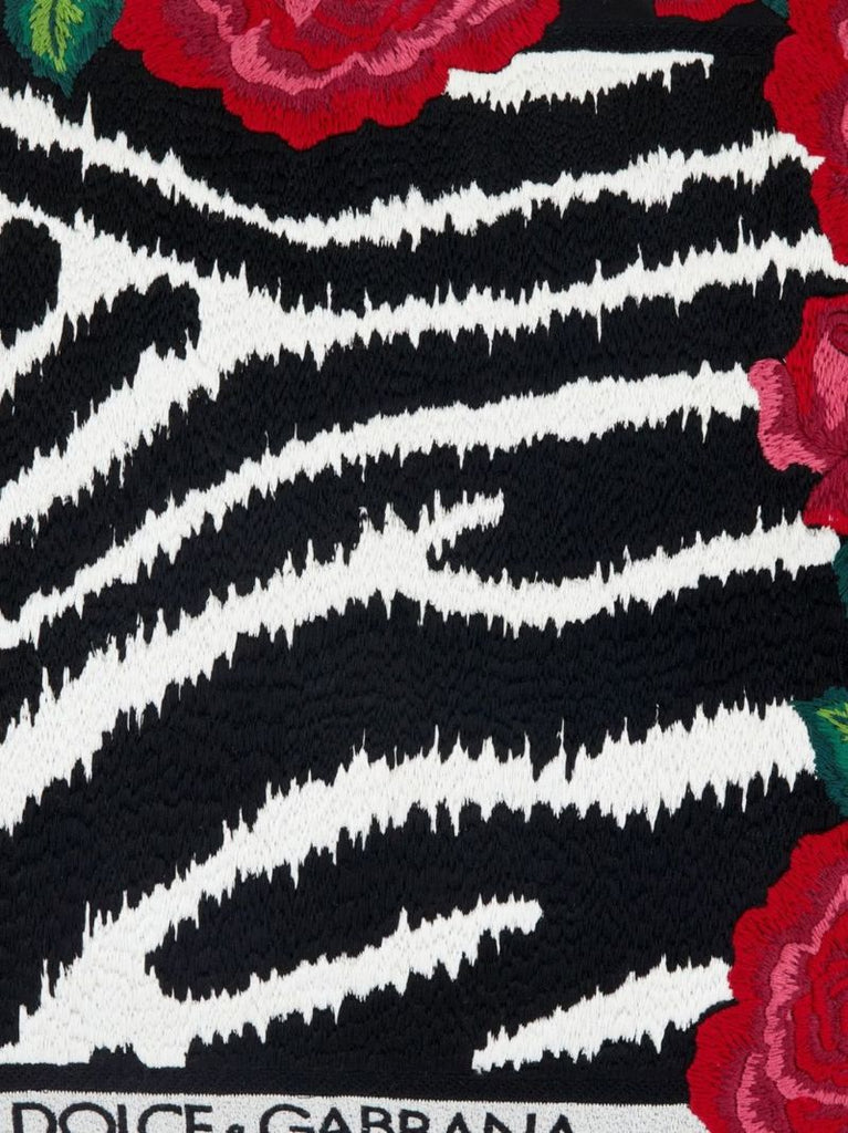 Pink Zebra Print Embroidered Small Cushion