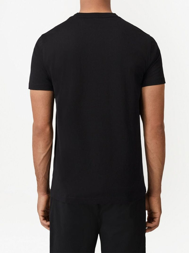 Black Embroidered Logo Cotton T-shirt