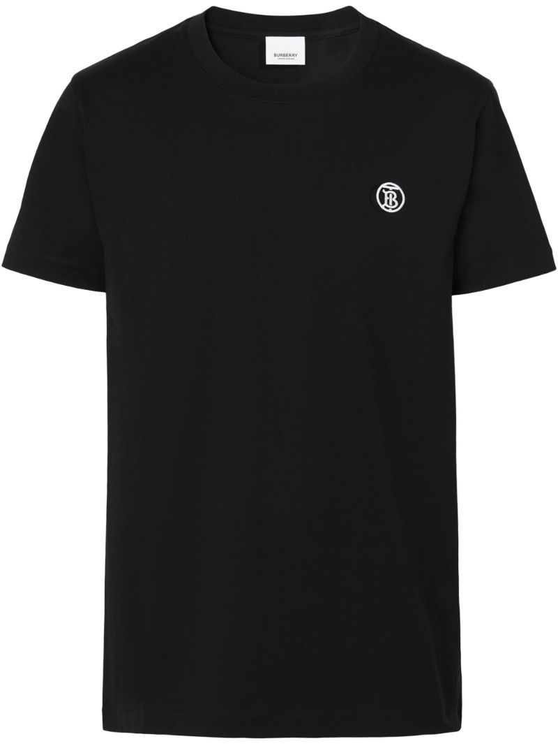 Black Embroidered Logo Cotton T-shirt