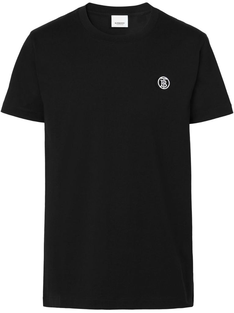 Black Embroidered Logo Cotton T-shirt