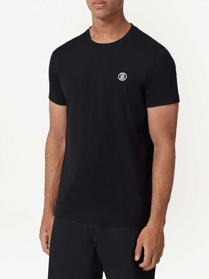 Black Embroidered Logo Cotton T-shirt