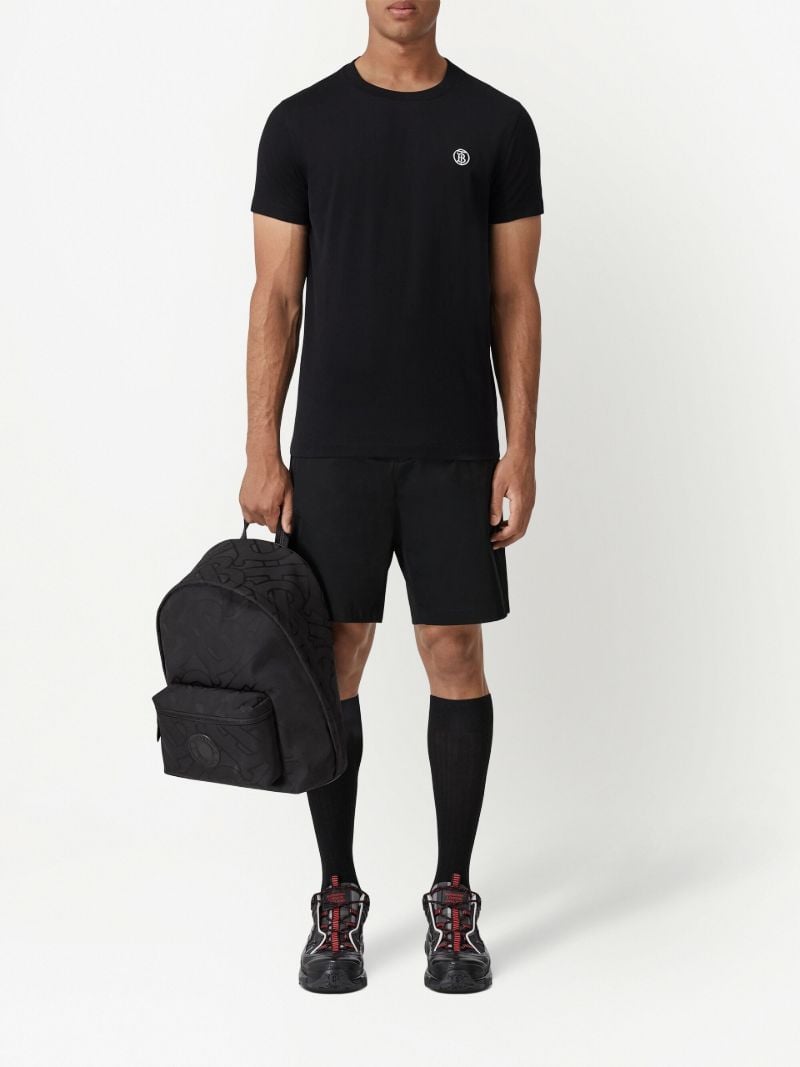 Black Embroidered Logo Cotton T-shirt