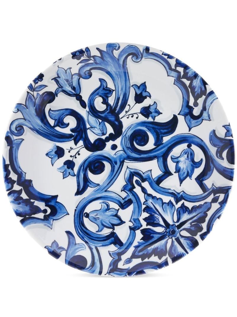 Blue Mediterraneo Print Porcelain Plate