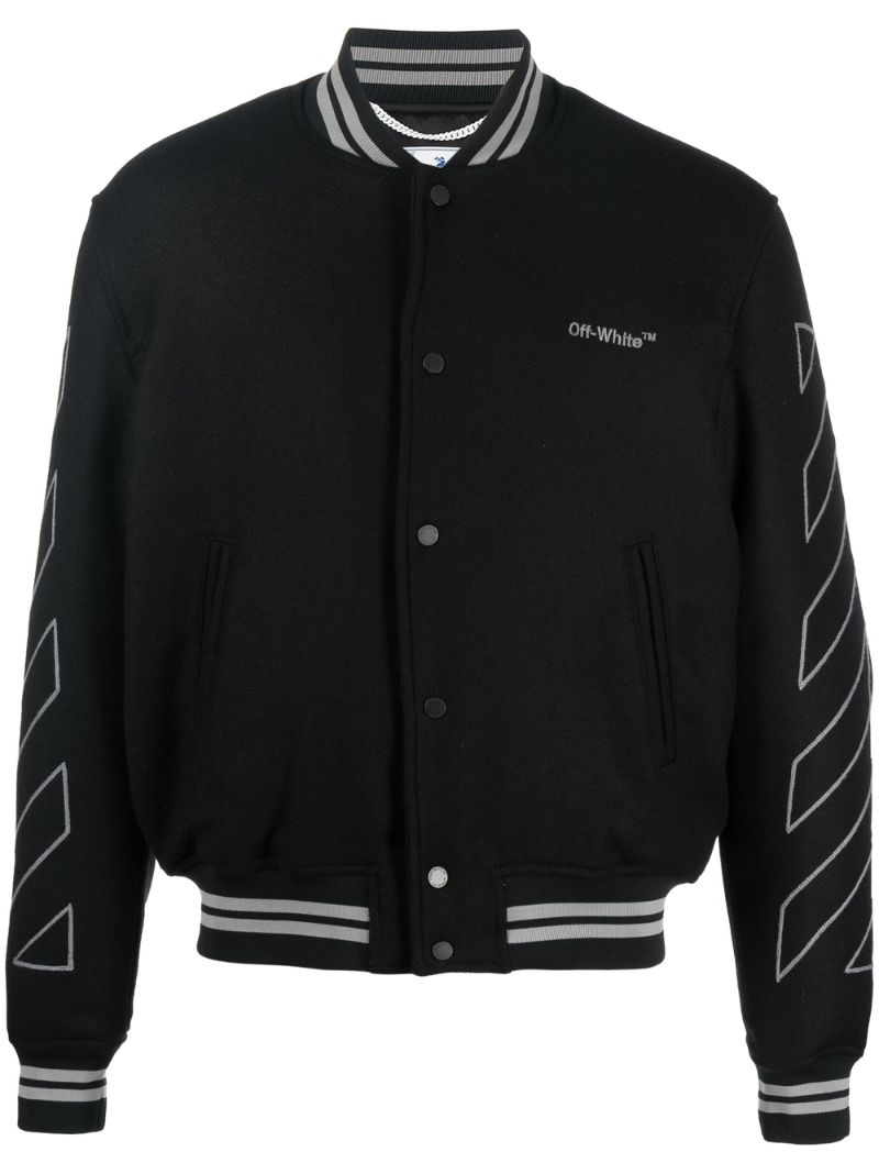 Black Diag Varsity Jacket