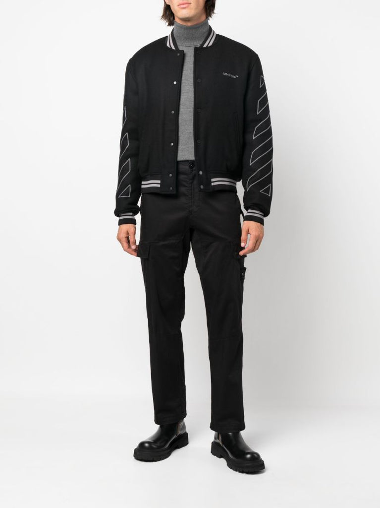 Black Diag Varsity Jacket