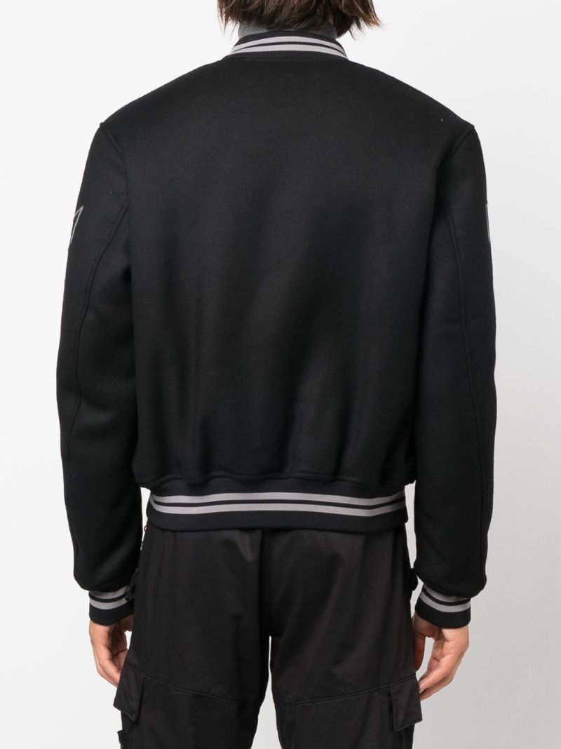 Black Diag Varsity Jacket