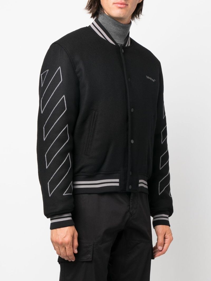 Black Diag Varsity Jacket