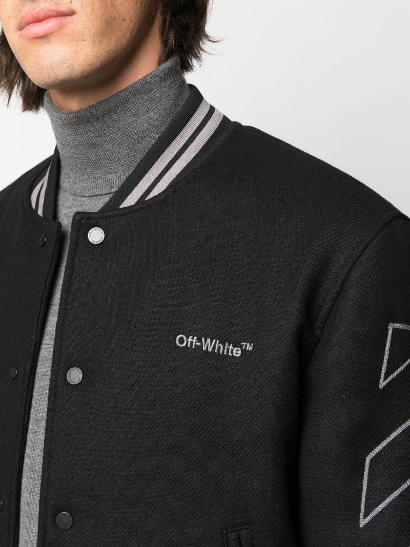 Black Diag Varsity Jacket