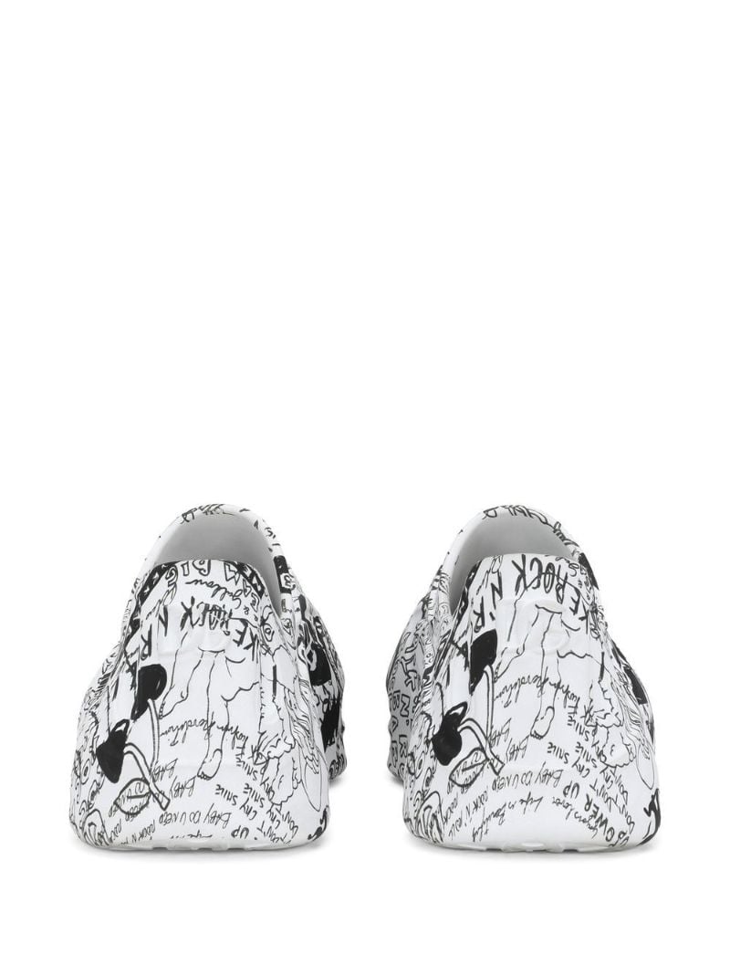 White Toy Graffiti Print Sneakers