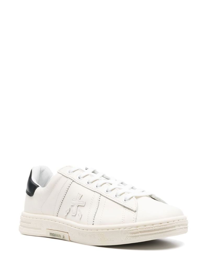 White Russel Leather Low-top Sneakers