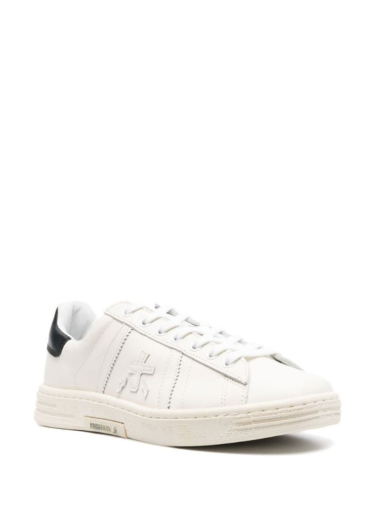 White Russel Leather Low-top Sneakers