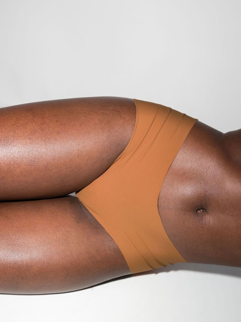 Brown Naked Boyshort Brief Set