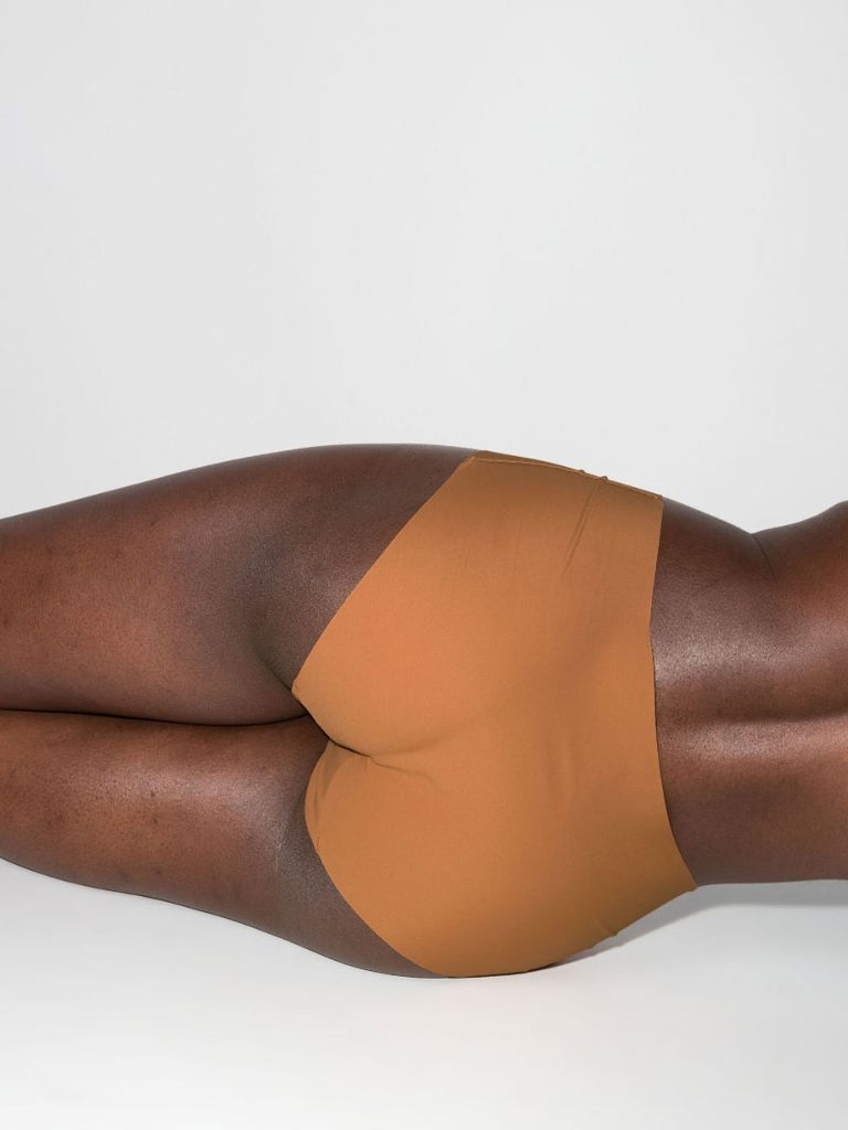 Brown Naked Boyshort Brief Set