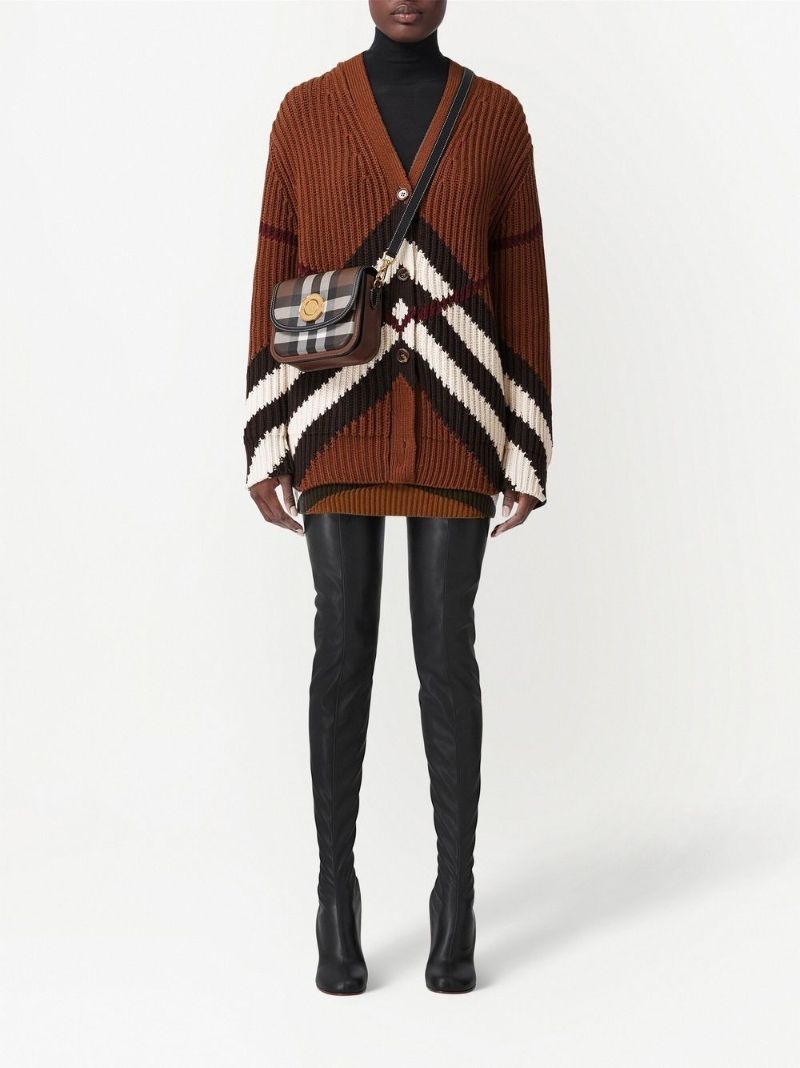 Brown Check Elizabeth Small Cross Body Bag