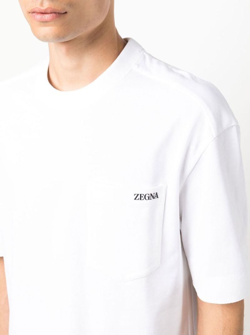 White Logo Cotton T-shirt