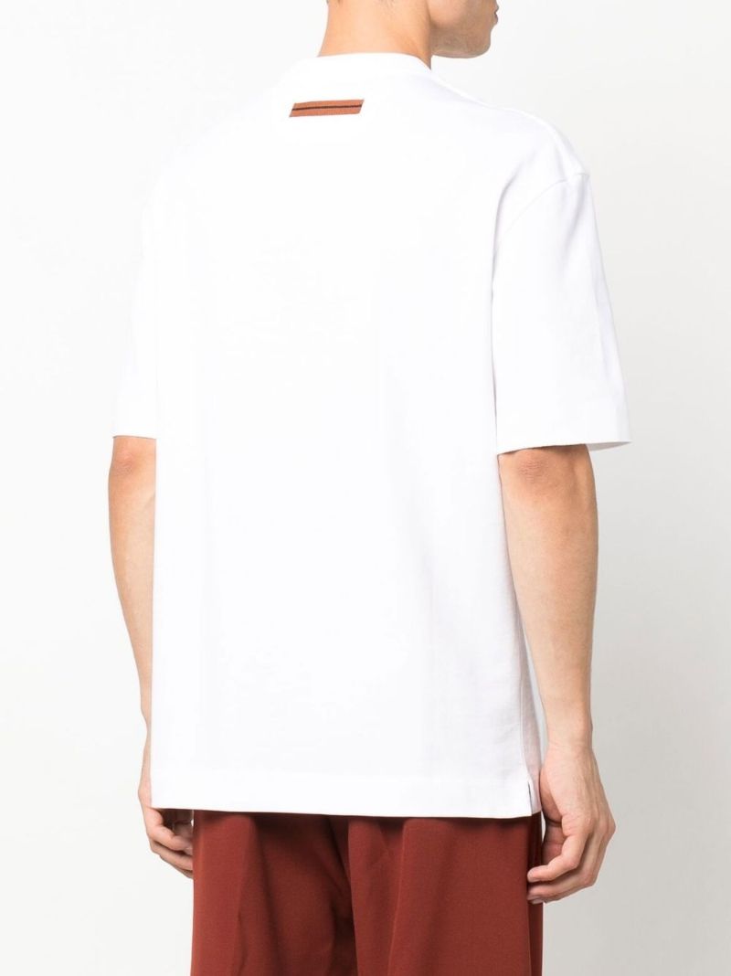 White Logo Cotton T-shirt