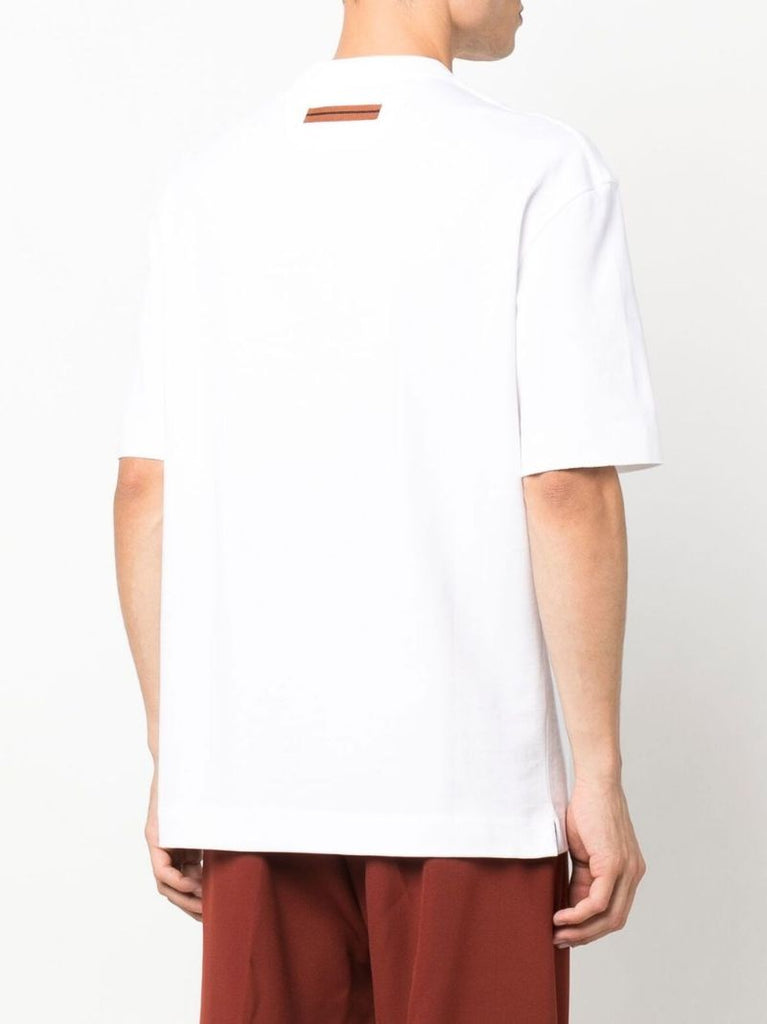 White Logo Cotton T-shirt